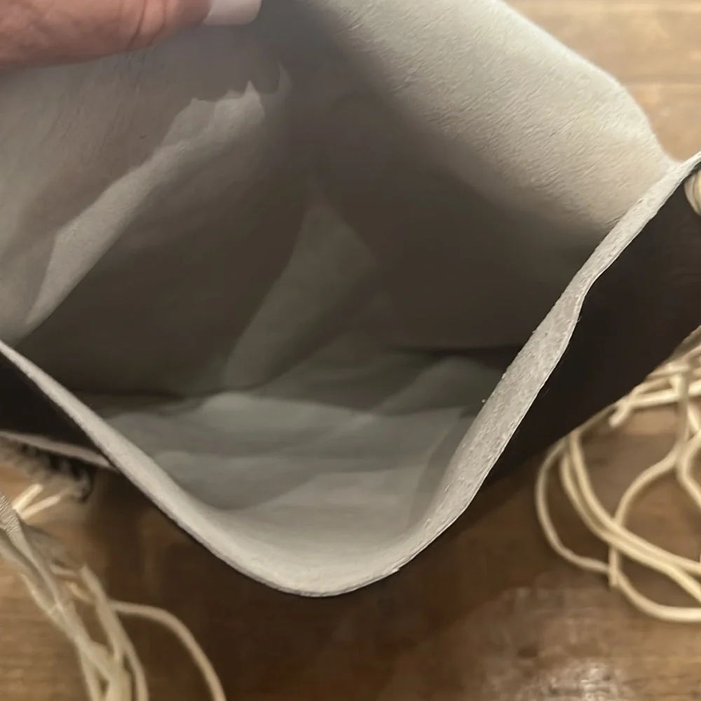 Shelly Litvak Rare cowhide shoulder bag original silver and turquoise detail - Picture 8 of 10